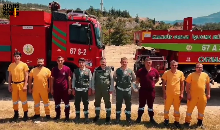 Karabük'te orman işçileri zorlu mücadele için fiziksel eğitimlerini sürdürüyor.