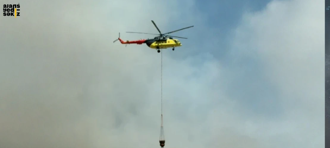 Safranbolu'da çıkan anız yangınını söndürmek için ekiplerin çalışması sürüyor.