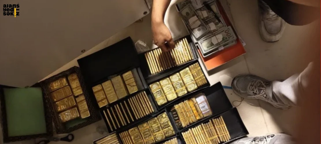 Alihan Kuriş’in kardeşi Hilmi Tuna Kuriş’in adresinde 200 kilo altın ele geçirildi.