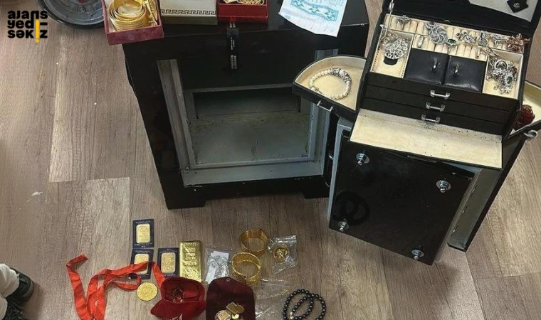 Çelik kasada 3 milyon dolarlık çek ile 27,5 milyon TL değerinde altın ve ziynet eşyası bulundu.
