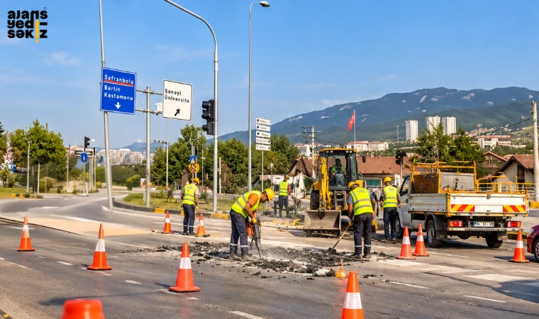 26 Eylül'de başlayacak düzenlemede trafik Safranbolu istikametinden iki yönlü sağlanacak.