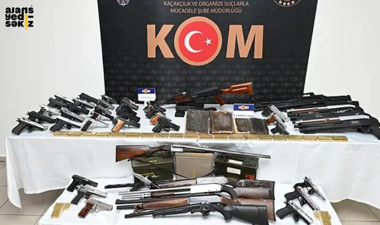 Düzenlenen operasyonda 23 adrese baskın yapıldı, 48 silah ele geçirildi.
