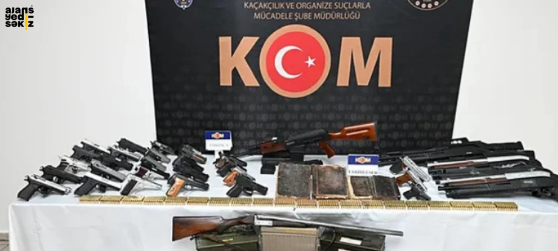 Düzenlenen operasyonda 23 adrese baskın yapıldı, 48 silah ele geçirildi.
