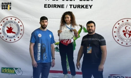 7. Balkan Wushu Kung Fu Şampiyonası'na katılan Irmak Taşbaş, altın madalya kazandı.