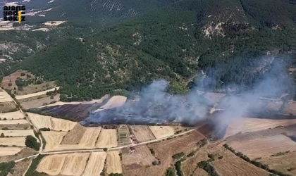 Eskipazar'da çıkan yangın, ormanlık alana sıçramadan kontrol altına alındı.